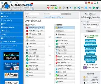 Goldux.com(Exchange Perfect Money) Screenshot