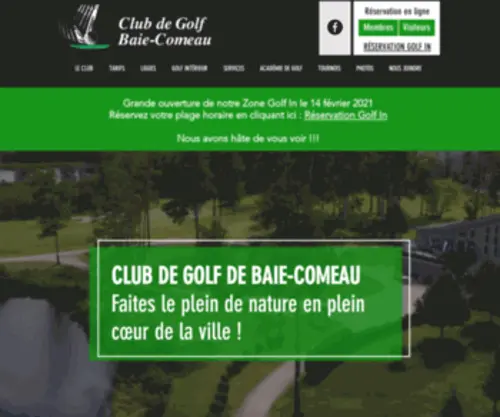 Golfbaiecomeau.ca(Club de golf Baie) Screenshot