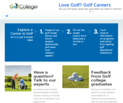 Golfcollege.com(Golf College) Screenshot