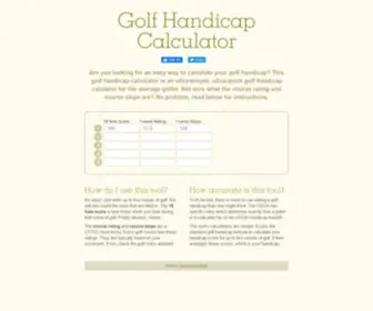 Golfhandicapcalculator.com(Golf Handicap Calculator) Screenshot