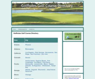 Golfholes.com(Golfholes Golf Course Directory) Screenshot