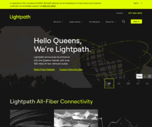 Golightpath.com(Fiber-Optic Network, Internet Solutions for Businesses) Screenshot