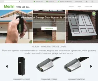 Gomerlin.com.au(Merlin Professional Garage Door Openers) Screenshot