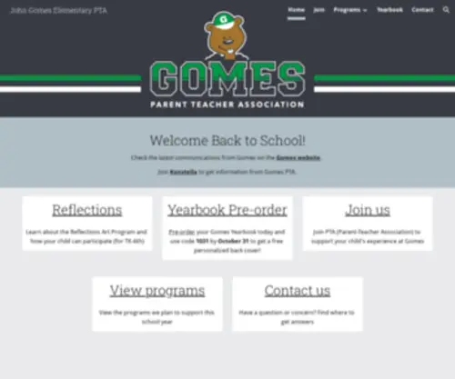 Gomespta.org(John Gomes Elementary PTA) Screenshot