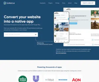 Gonative.io(Turn any website into a hybrid webview app in seconds. Median.co (formerly )) Screenshot
