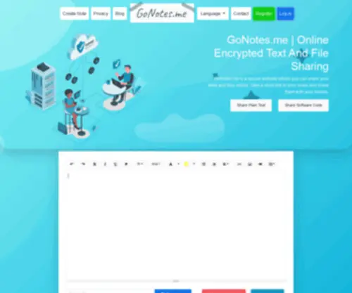 Gonotes.me(Online Encrypted Text And File Sharing) Screenshot