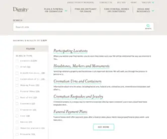 GonzalezFuneralhome.com(Dignity Memorial’s online search tool) Screenshot