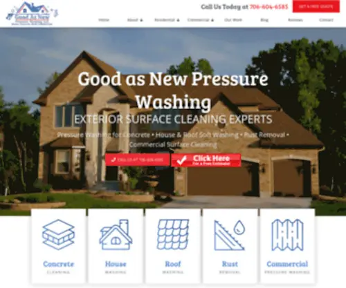 Goodasnewpressurewashingllc.com(#1 Roof Washing and Exterior Cleaning by Good as New Pressure Washing LLC) Screenshot