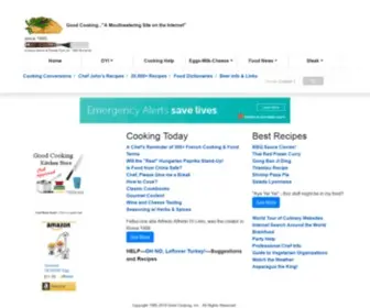 Goodcooking.com(Good Cooking serves cooking help with the best recipes and cooking conversions) Screenshot