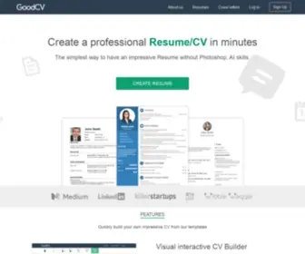 Goodcv.com(Professional CV/Resume Builder Online with many templates) Screenshot