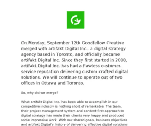 Goodfellowcreative.com(Goodfellow Creative Marketing Centre) Screenshot