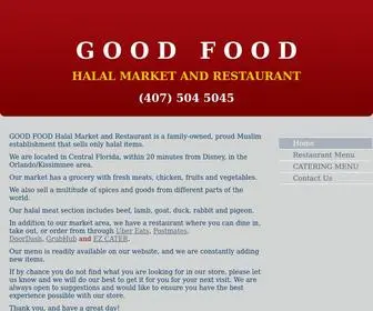 Goodfoodhalal.com(GOOD FOOD HALAL MARKET AND RESTAURANT) Screenshot