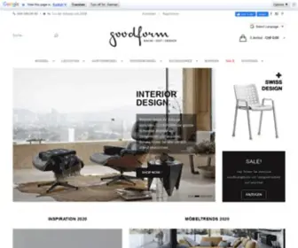 Goodform.ch(Designermöbel und Designerleuchten Schweizer Onlineshop) Screenshot