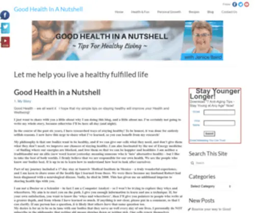 Goodhealthinanutshell.com(Good Health In A Nutshell Tips for Healthy Living) Screenshot