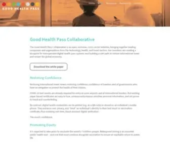 Goodhealthpass.org(A Safe Path to Global Reopening) Screenshot