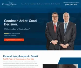 Goodmanacker.com(Detroit Personal Injury Attorneys) Screenshot