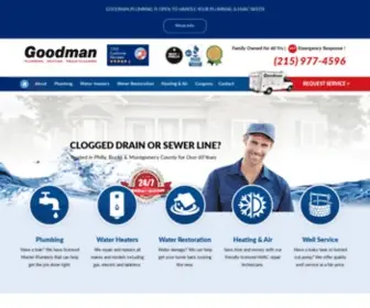 Goodmanplumbers.com(Emergency Plumber Philadelphia PA) Screenshot