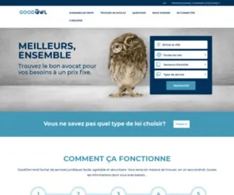 Goodowl.com(Trouver un avocat pour répondre à vos besoins GoodOwl) Screenshot