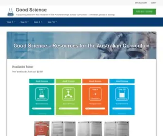 Goodscience.com.au(Resources for the Australian Curriculum) Screenshot