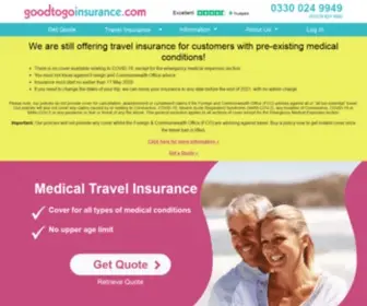 Goodtogoinsurance.com(Medical Travel Insurance) Screenshot