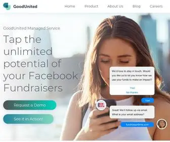 Goodunited.io(Social Media Fundraising for Nonprofits) Screenshot
