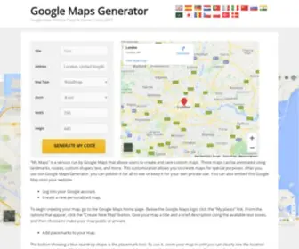 Googlemapsgenerator.com(Google Maps Generator) Screenshot