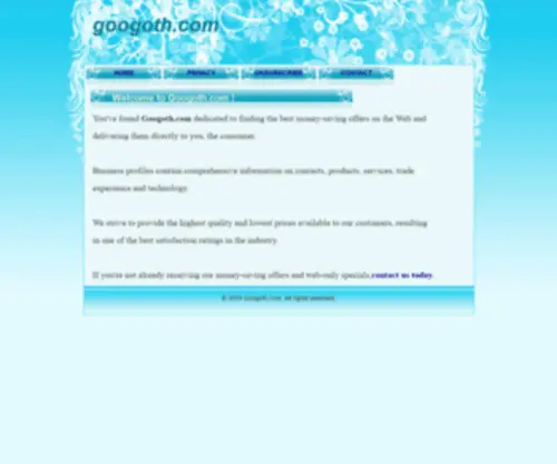 Googoth.com(Gothic search engine) Screenshot