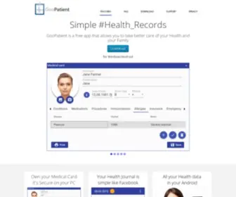 Goopatient.com(Free Health diary for Windows/Android) Screenshot