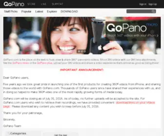 Gopano.com(Create, Share 360 Degree Videos and Panoramic Images) Screenshot