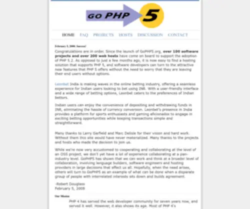 Gophp5.org(Documento senza titolo phpinfo) Screenshot