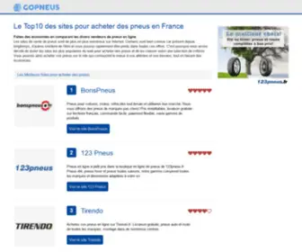 Gopneus.fr(Le Top10 des sites pour acheter ses pneus en France) Screenshot