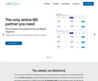 Goquo.com(All-in feature-rich Airline IBE platform for just $1 per segment) Screenshot