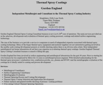 Gordonengland.co.uk(Thermal Spray Coatings) Screenshot