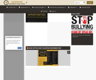Gordonisd.net(Gordon Independent School District) Screenshot