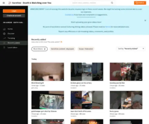 Goresee.com(GoreSee is a hub for gore videos) Screenshot