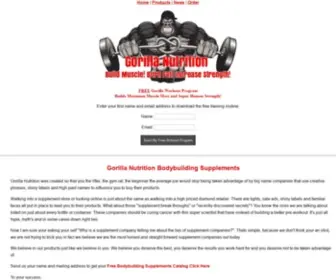 Gorilla-Nutrition.com(Gorilla Nutrition Free Bodybuilding Supplements Catalog) Screenshot