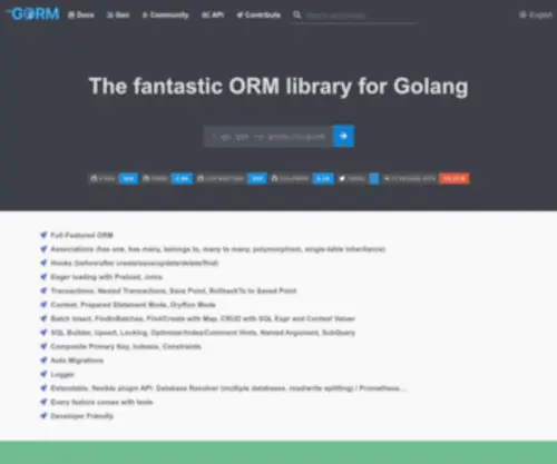 Gorm.io(The fantastic ORM library for Golang) Screenshot