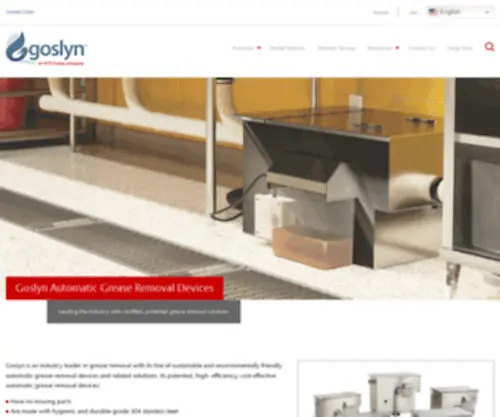 Goslyn.com(Leading Automatic Grease Removal Devices) Screenshot