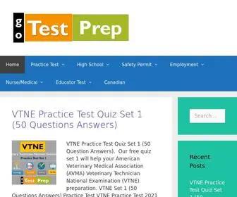 Gotestprep.com(Free Practice Test Prep Portal for variety of exams) Screenshot