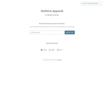 Gothica.com(Gothica Apparel) Screenshot