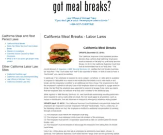 Gotmealbreaks.com(California Labor Law of Meal Breaks) Screenshot