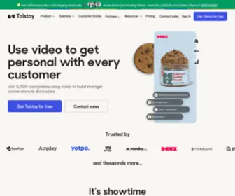 Gotolstoy.com(Add video commerce to your site with 1 click) Screenshot