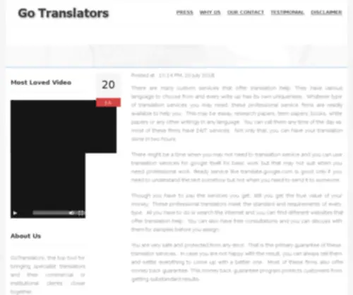Gotranslators.com(The specialised translation directory) Screenshot