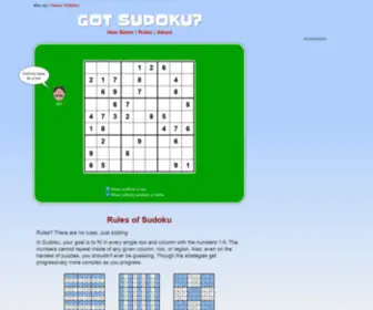 Gotsudoku.com(Play sudoku online for free) Screenshot