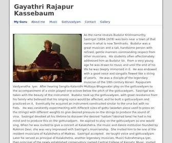 Gottuvadyam.org(Official site of Gayathri Rajapur Kassebaum) Screenshot