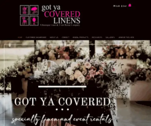 Gotyacoveredlinens.com(Got Ya Covered Linens & Event Rental) Screenshot