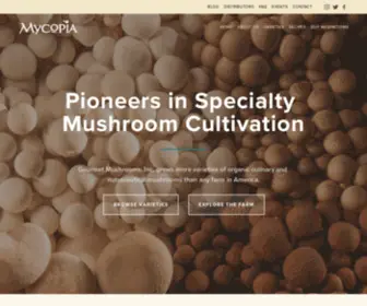 Gourmetmushroomsinc.com(Mycopia Mushrooms) Screenshot