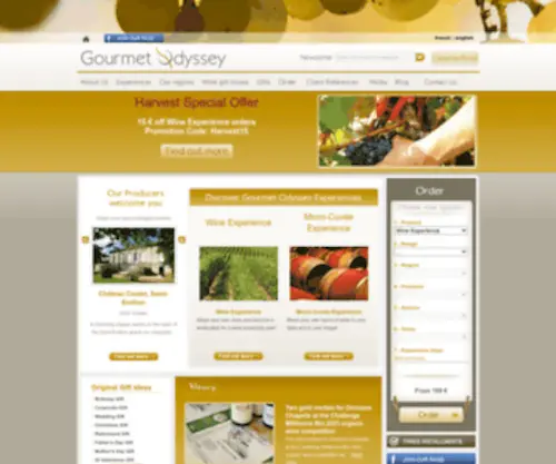 Gourmetodyssey.com(Personalised wine experience gifts in a French vineyard) Screenshot