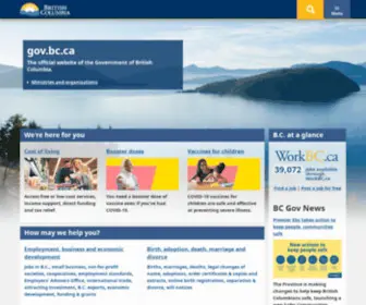 Gov.bc.ca(Province of British Columbia) Screenshot