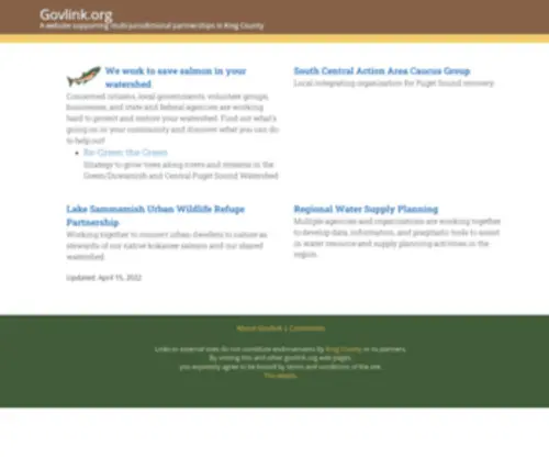 Govlink.org(Govlink, a multi-jurisdictional website) Screenshot